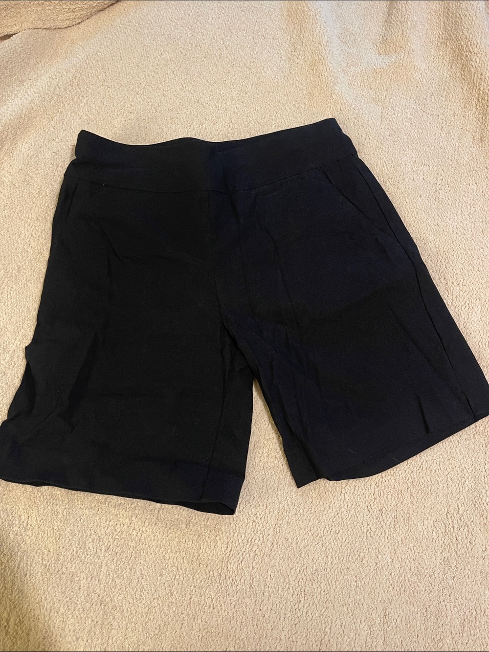 New York & Company Black Mid-Length Pull-On Bermuda Shorts
